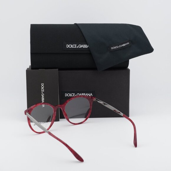 Dolce & Gabbana DG3292 3175 Round Eyeglasses 50mm - Cherry Havana/Ruthenium - Picture 10 of 11